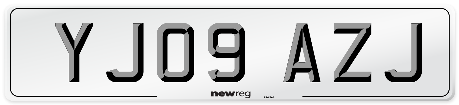 YJ09 AZJ Number Plate from New Reg